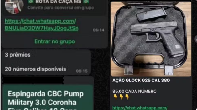 Homem é alvo da PF em MS por rifas ilegais de armas de fogo em grupos de CACs